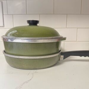Vintage CLUB aluminum pot with lid and skillet